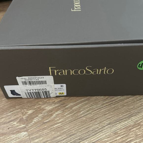 Franco Sarto New Black Leather Piinted Toe Amber Booties Size 10 - Picture 14 of 14